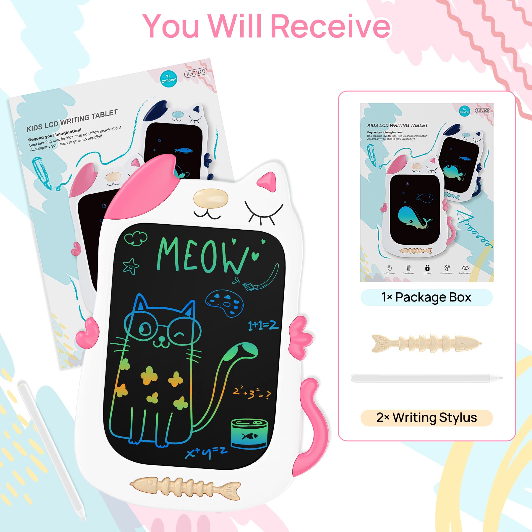 Foto 8 pulgar | Venta Internacional - Tableta De Escritura Lcd Kokodi Con Forma De Gato De 8.5 Pulgadas Para 3-7 Años