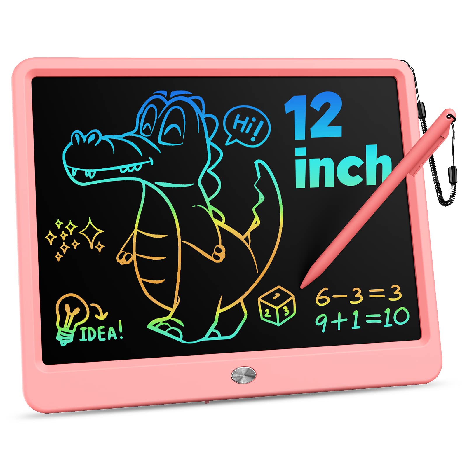 Venta Internacional - Tableta De Escritura Lcd Kokodi De 12 Pulgadas Con Lápiz Capacitivo Antipérdida, Color Rosa