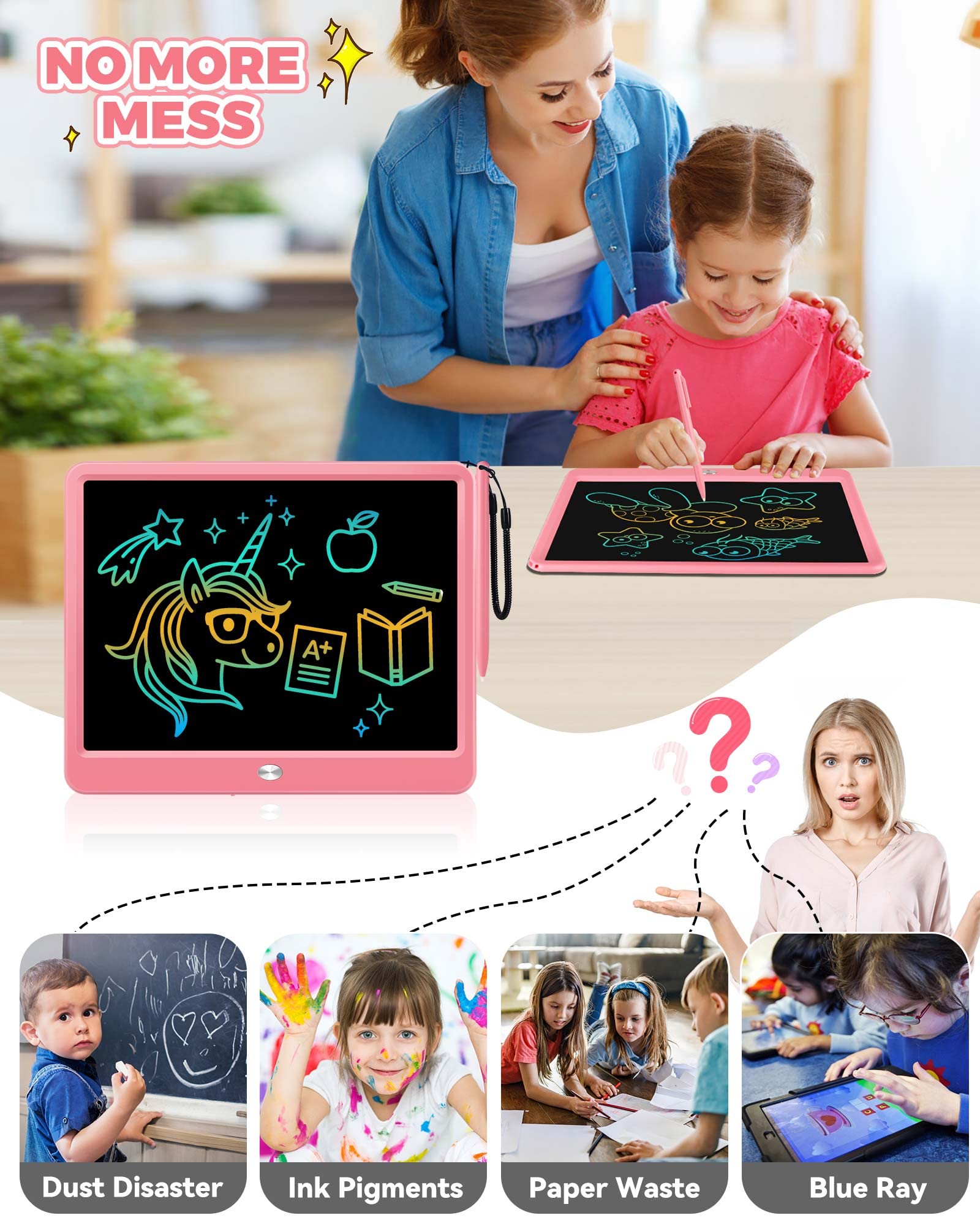 Foto 6 pulgar | Venta Internacional - Tableta De Escritura Lcd Kokodi De 12 Pulgadas Con Lápiz Capacitivo Antipérdida, Color Rosa