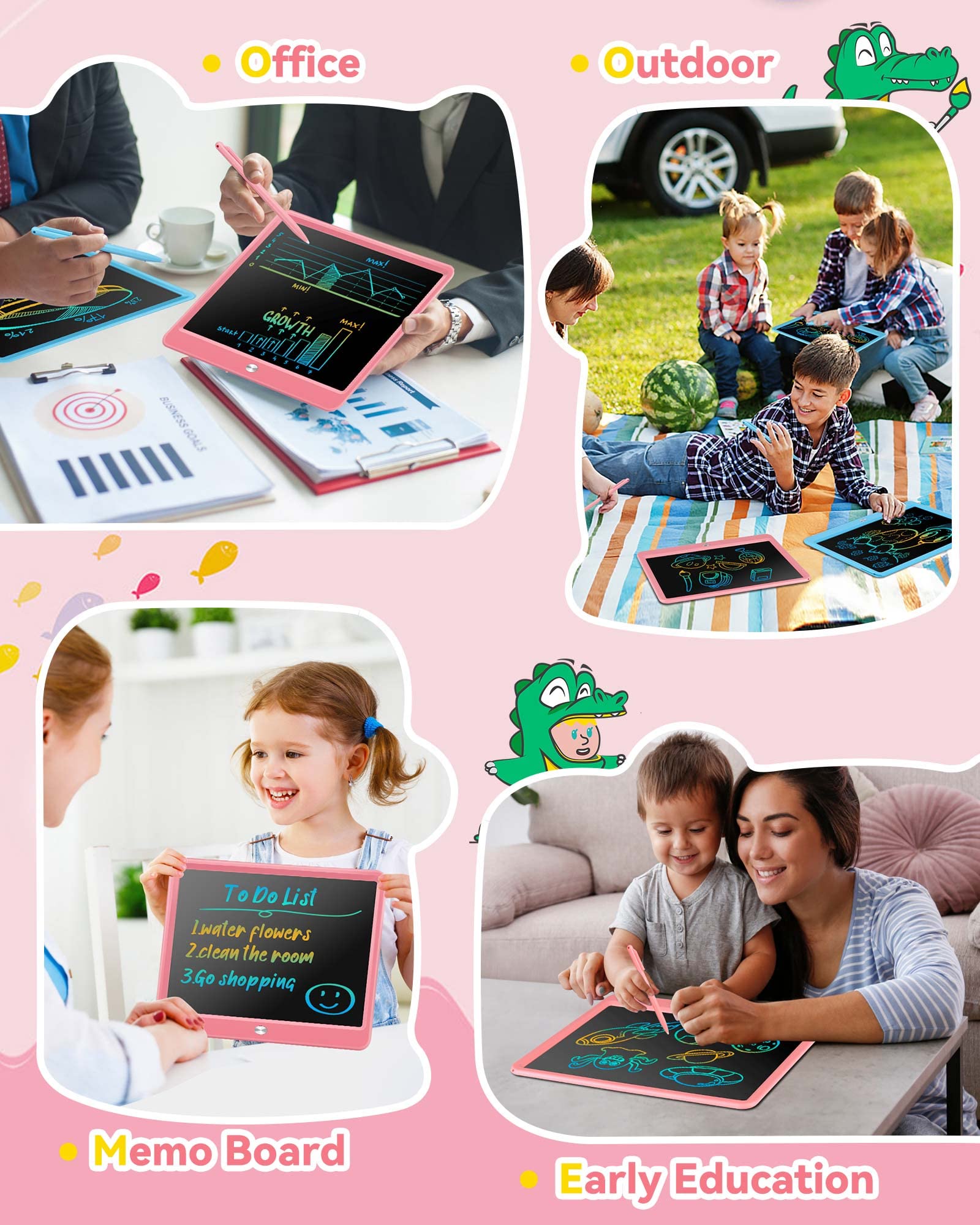 Foto 7 pulgar | Venta Internacional - Tableta De Escritura Lcd Kokodi De 12 Pulgadas Con Lápiz Capacitivo Antipérdida, Color Rosa