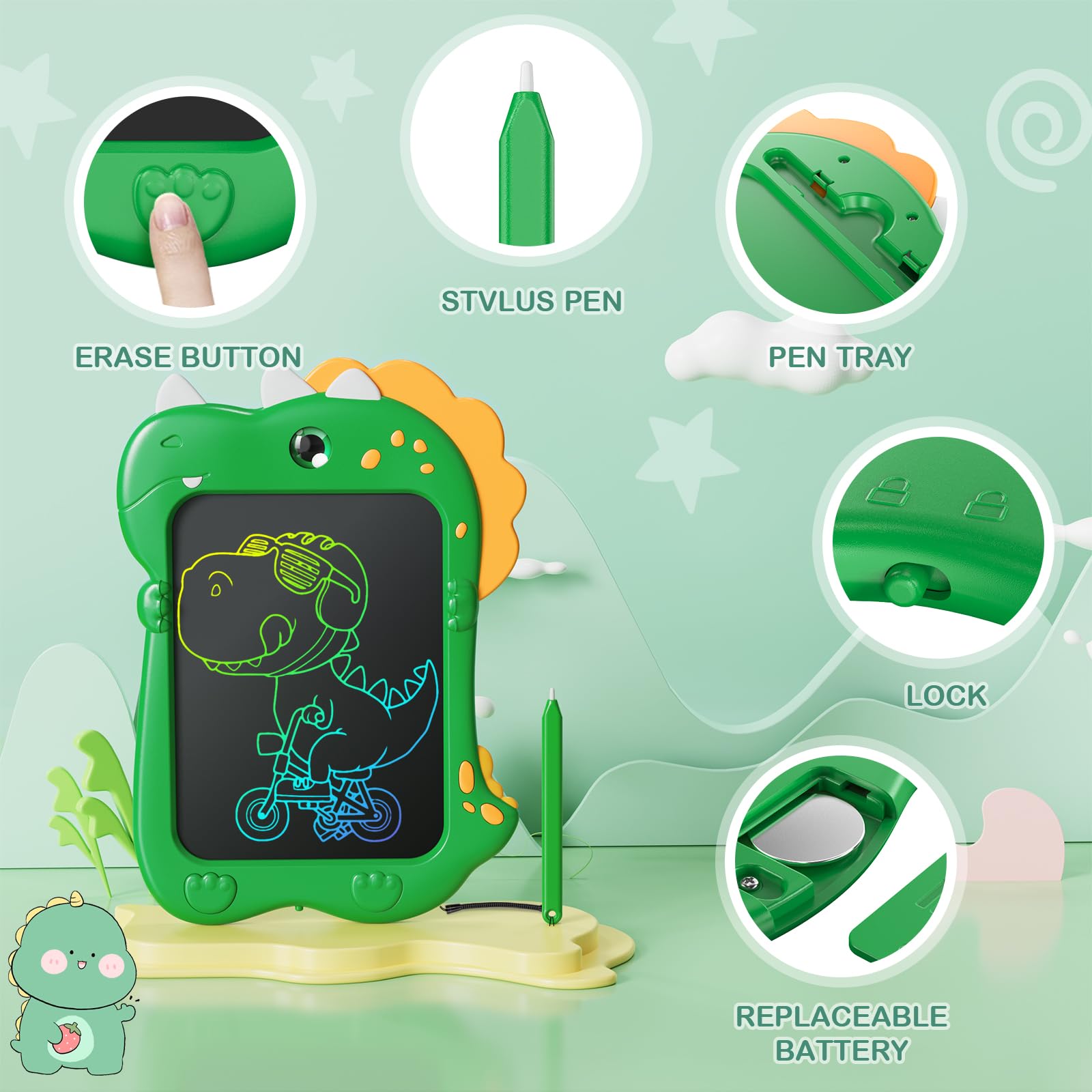 Foto 4 pulgar | Venta Internacional - Tableta De Dibujo Kizmyee Con Pantalla Lcd De 8.5 Pulgadas Para Niños, Diseño De Dinosaurios