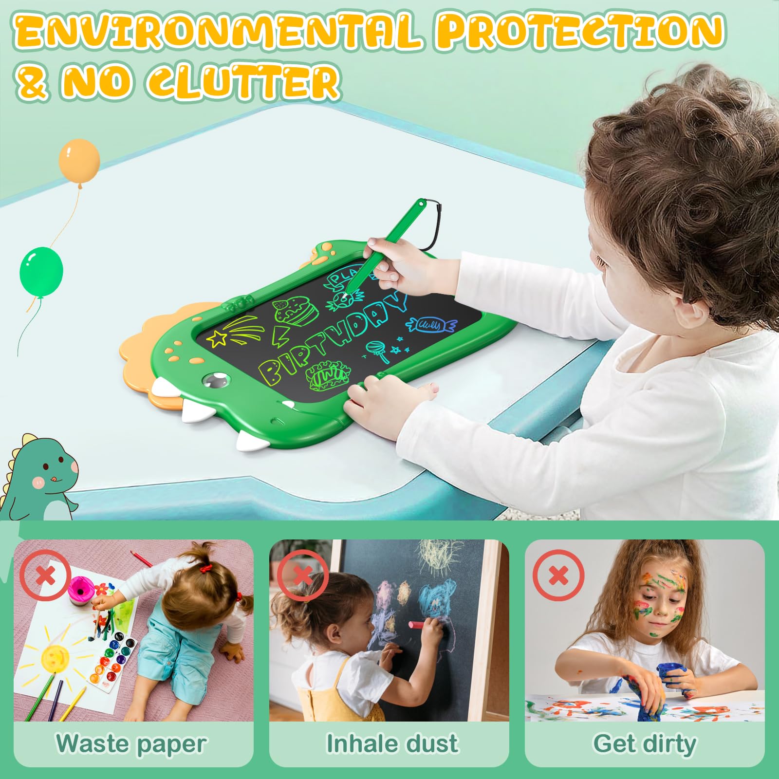 Foto 4 | Venta Internacional - Tableta De Dibujo Kizmyee Con Pantalla Lcd De 8.5 Pulgadas Para Niños, Diseño De Dinosaurios