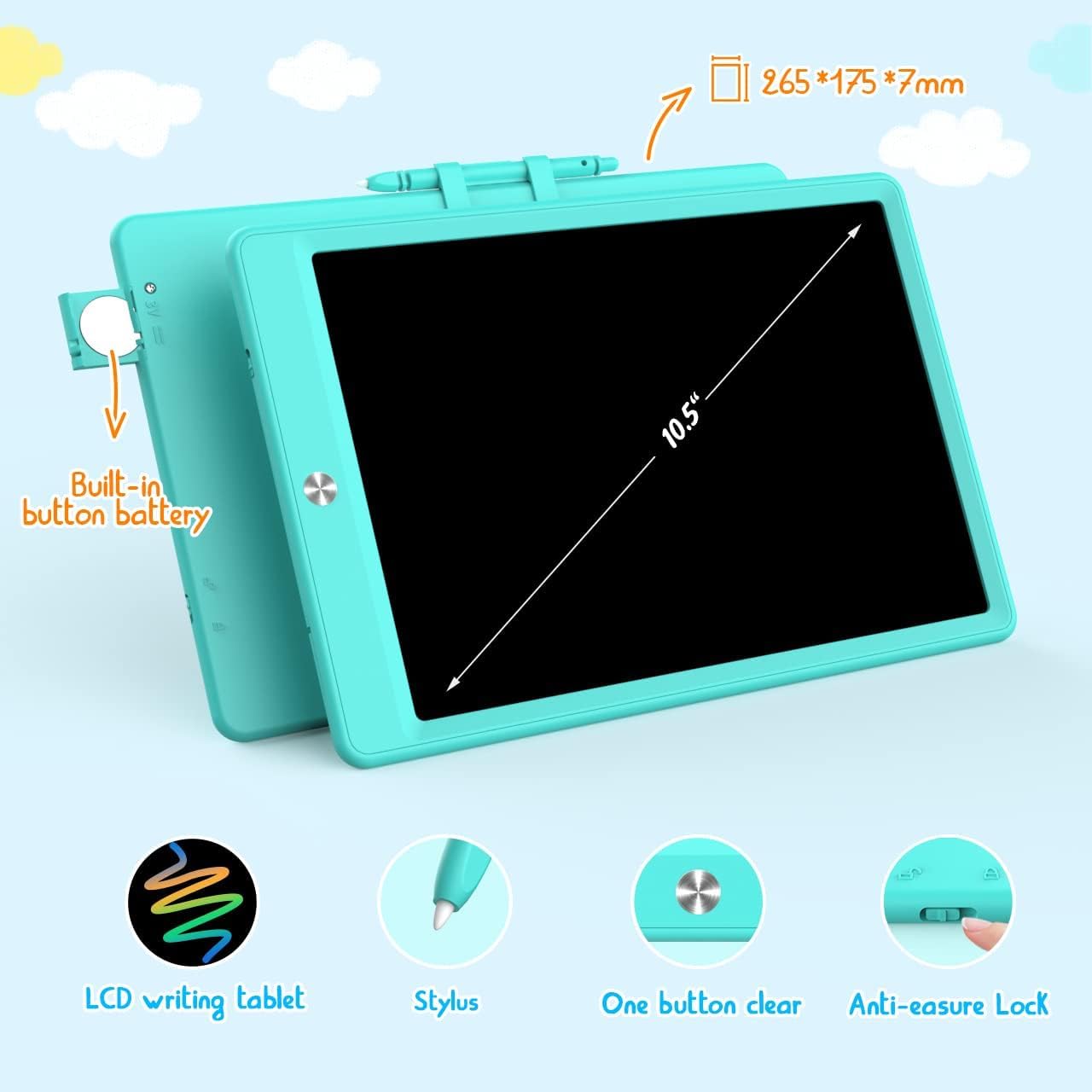 Foto 2 | Venta Internacional - Tableta De Dibujo Lcd Bukebu De 10.5 Pulgadas, Colorida Pizarra Para Garabatos