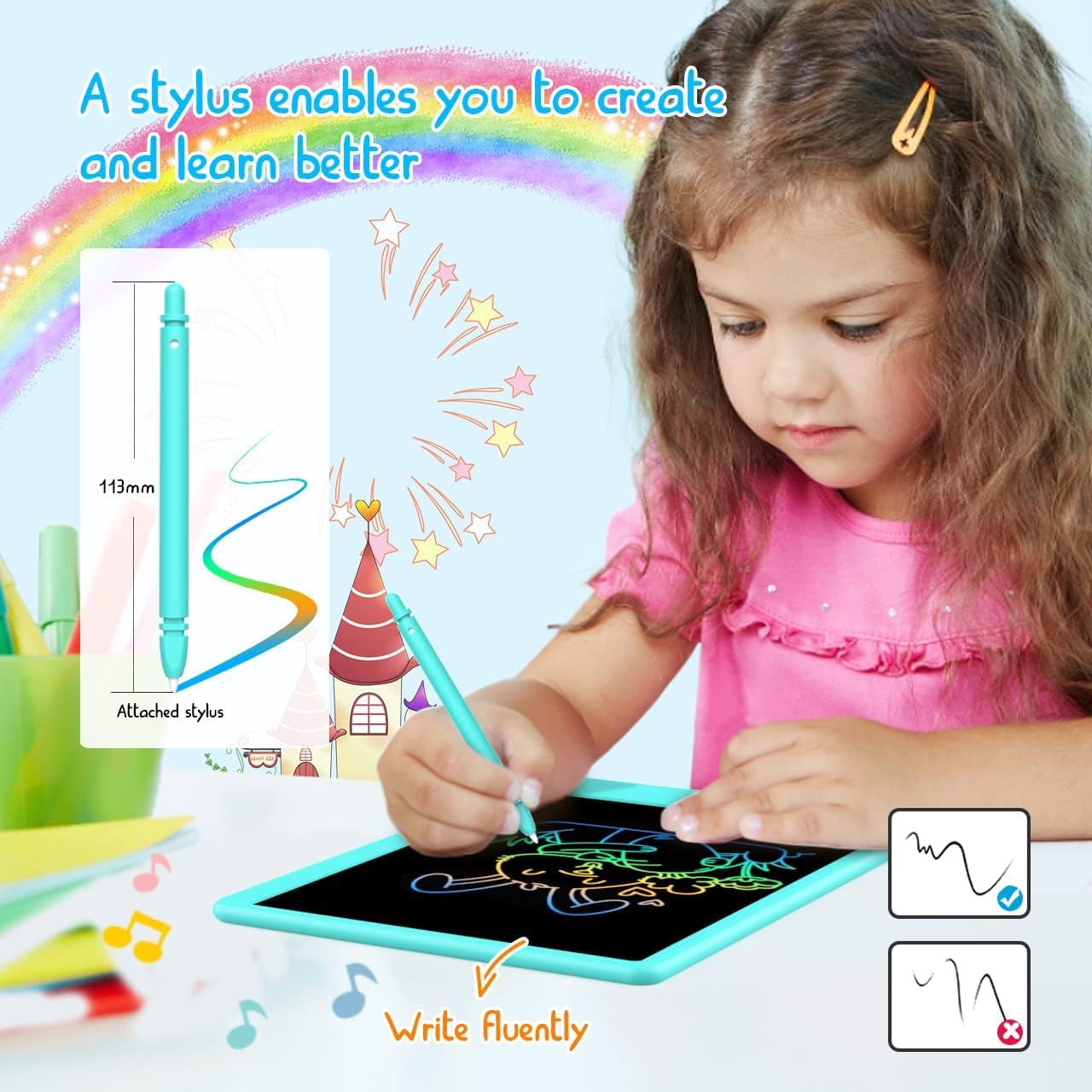 Foto 4 pulgar | Venta Internacional - Tableta De Dibujo Lcd Bukebu De 10.5 Pulgadas, Colorida Pizarra Para Garabatos