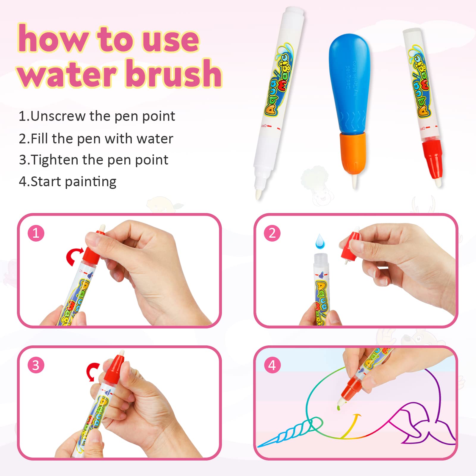 Foto 3 pulgar | Venta Internacional - Tapete Para Dibujar Agua Con Forma De T Kkones, Para Niños, Con Forma De Dibujo Acuático