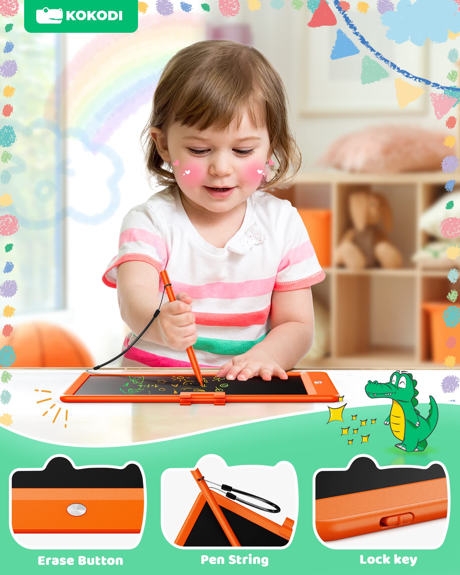 Foto 5 pulgar | Tableta De Escritura Lcd Kokodi De 10 Pulgadas Colorida Para 3-6 Años - Venta Internacional.