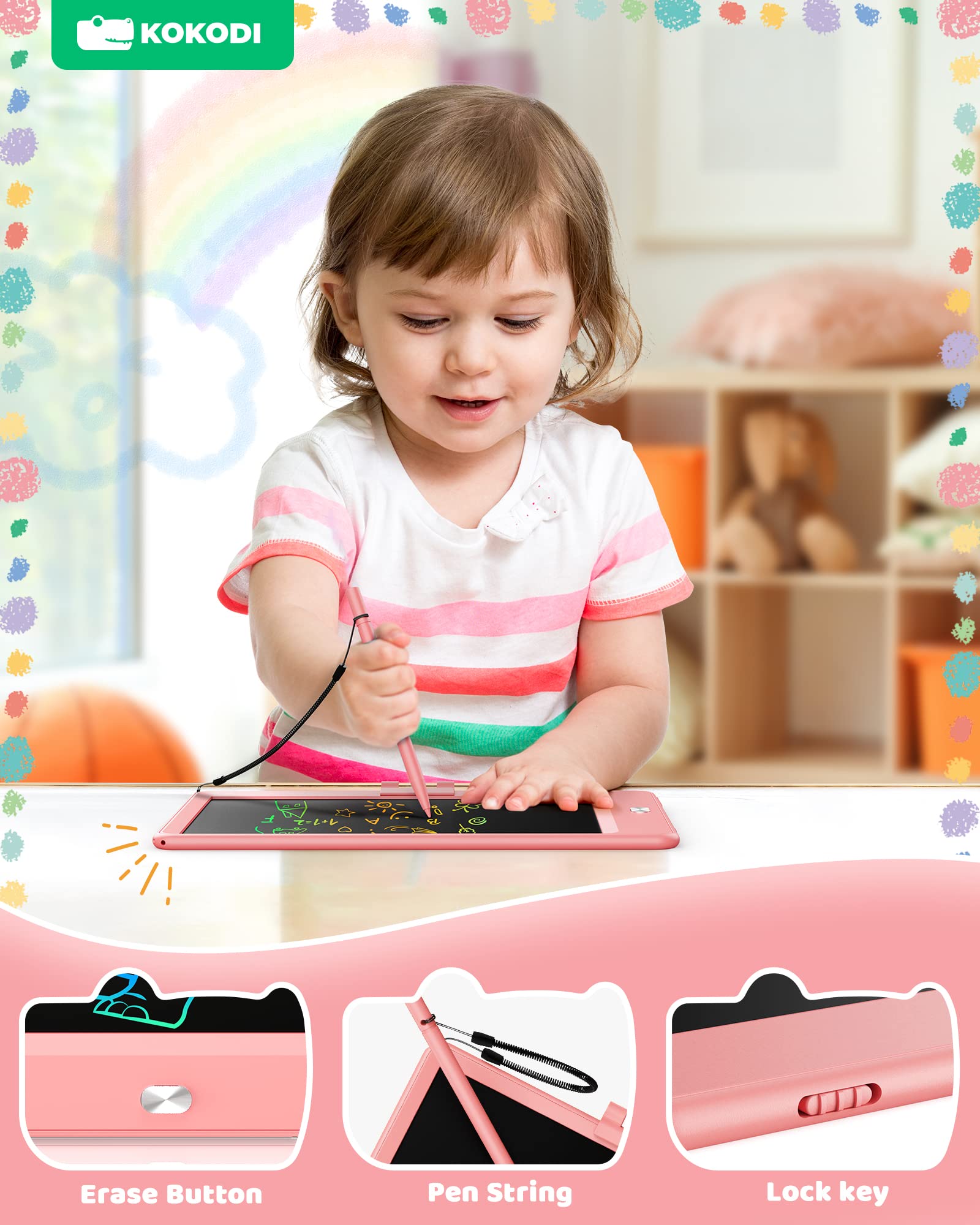 Foto 4 pulgar | Tableta De Escritura Lcd Kokodi De 10 Pulgadas Colorida Para 3-6 Años - Venta Internacional.