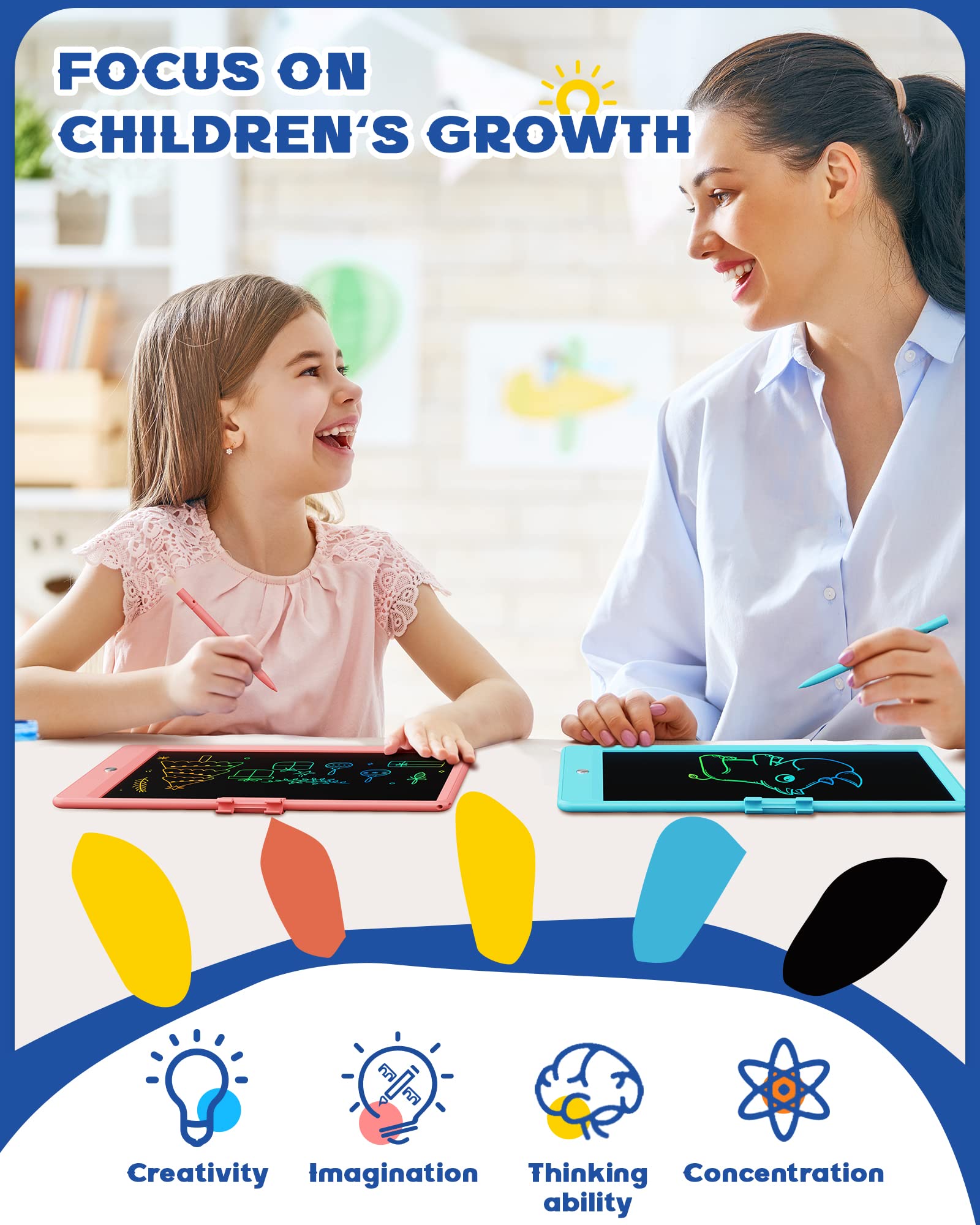 Foto 4 | Tableta De Escritura Lcd Bravokids Doodle Board De 10 Pulgadas, Azul - Venta Internacional.