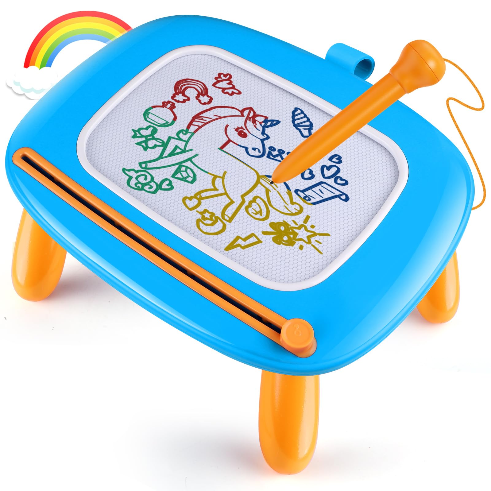 Tablero De Dibujo Magnético Smasiagon Para Niños De 1 A 3 Años, Azul - Venta Internacional.