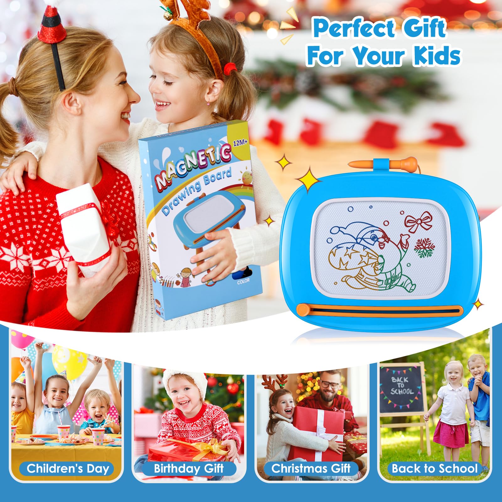 Foto 8 pulgar | Tablero De Dibujo Magnético Smasiagon Para Niños De 1 A 3 Años, Azul - Venta Internacional.