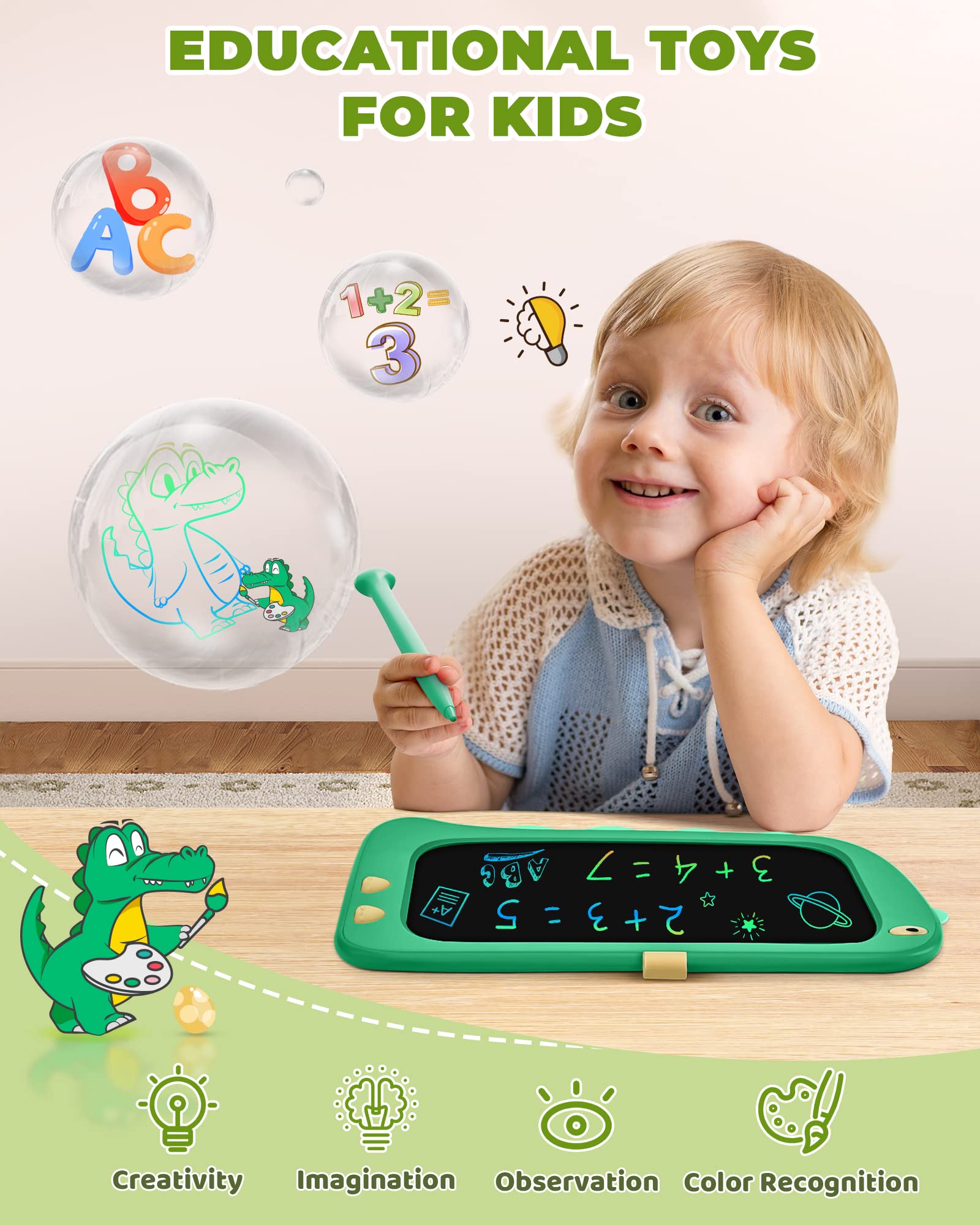 Foto 3 pulgar | Tableta De Escritura Lcd Kokodi Con Forma De Dinosaurio Para Niños De 2 A 7 Años - Venta Internacional.