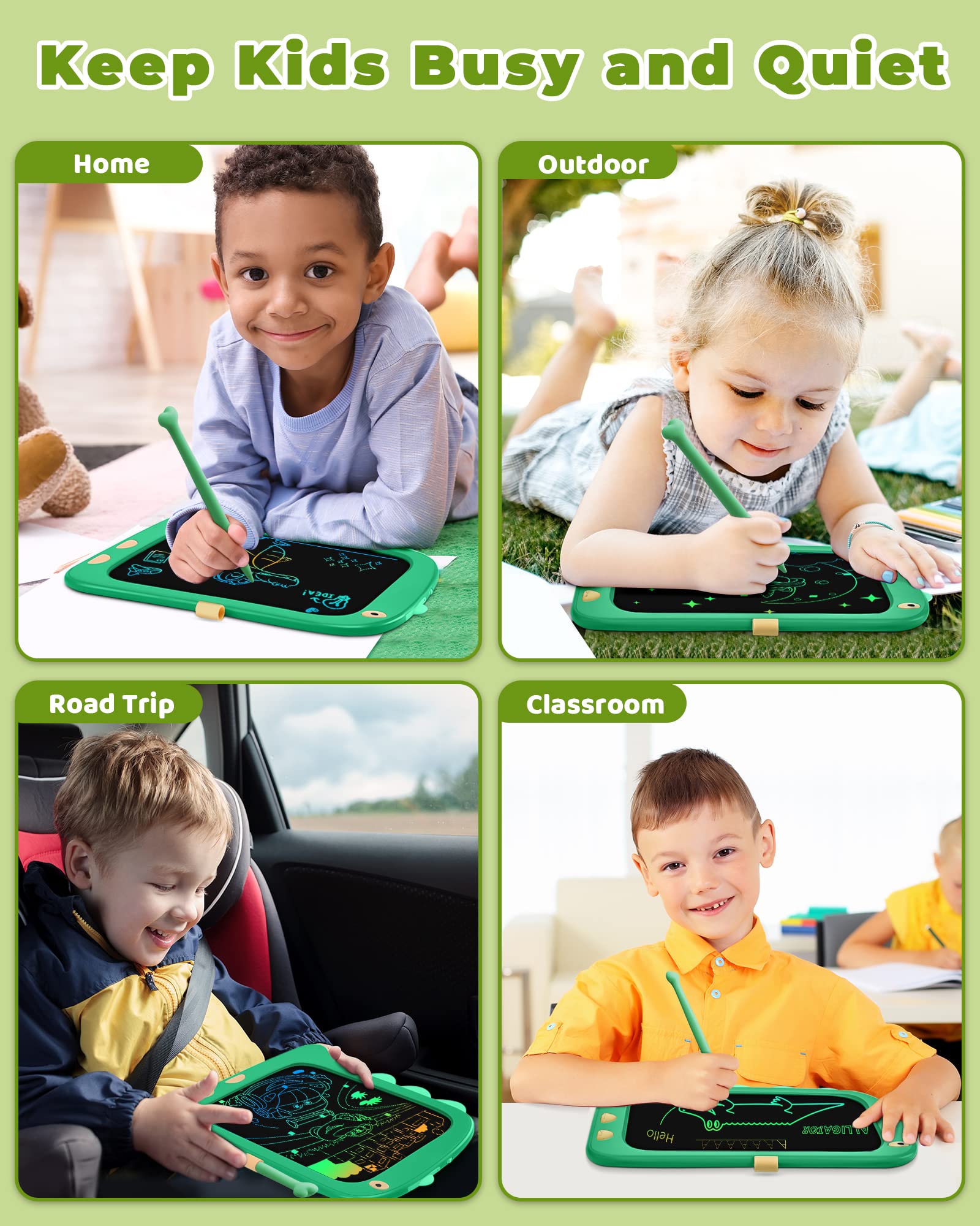 Foto 7 pulgar | Tableta De Escritura Lcd Kokodi Con Forma De Dinosaurio Para Niños De 2 A 7 Años - Venta Internacional.