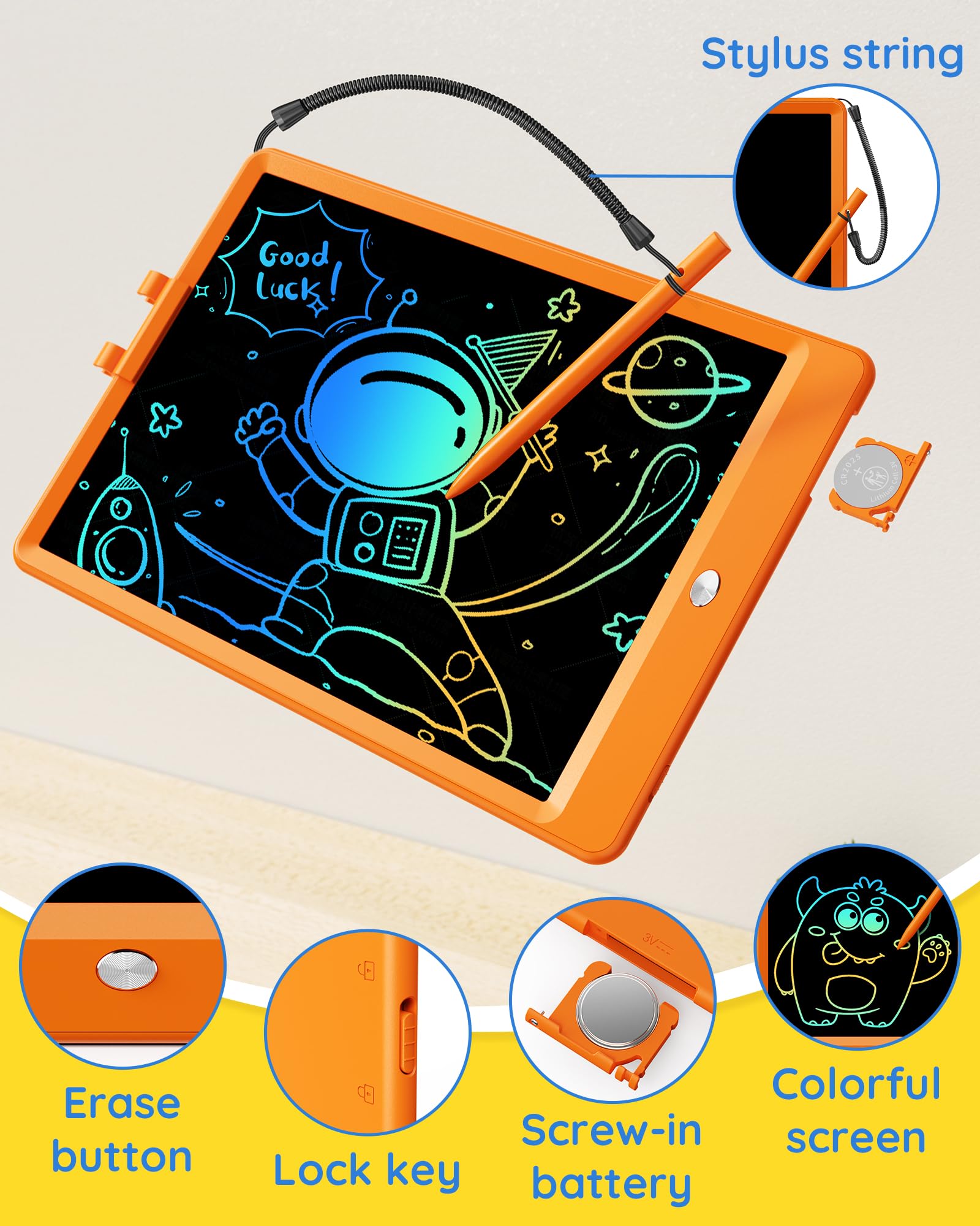 Foto 3 pulgar | Tableta De Escritura Lcd Tekfun Magic Doodle Board De 10 Pulgadas, Naranja - Venta Internacional.