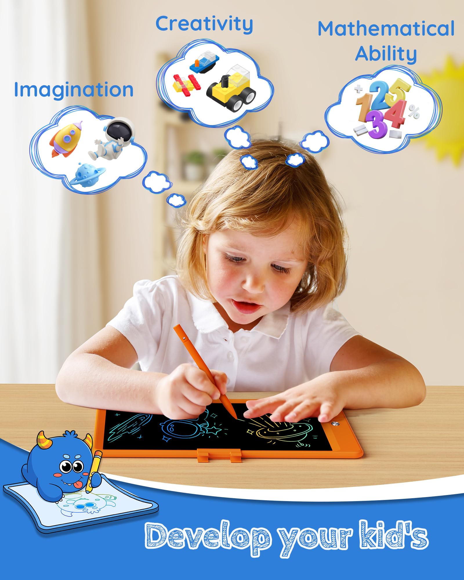 Foto 4 pulgar | Tableta De Escritura Lcd Tekfun Magic Doodle Board De 10 Pulgadas, Naranja - Venta Internacional.