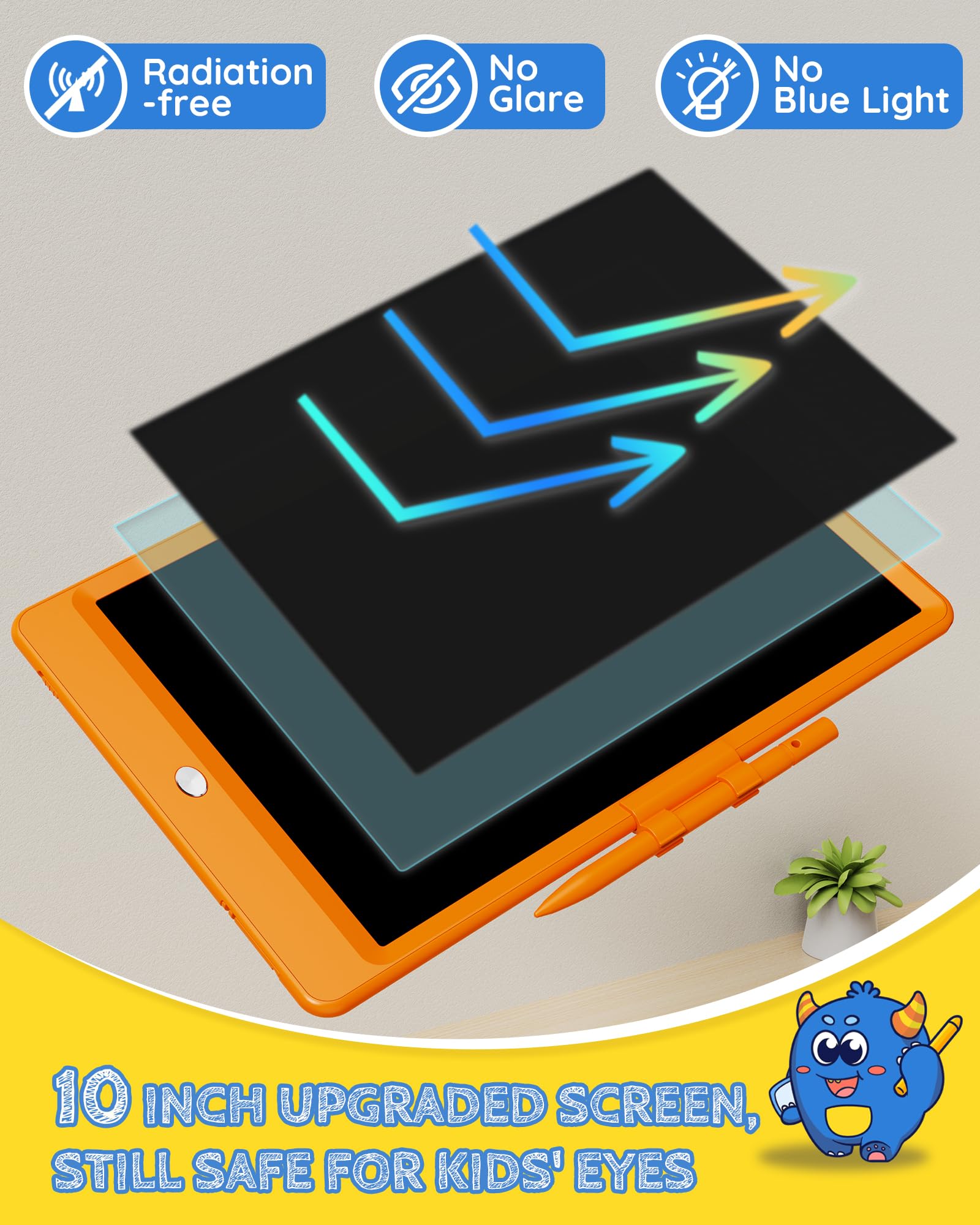 Foto 4 | Tableta De Escritura Lcd Tekfun Magic Doodle Board De 10 Pulgadas, Naranja - Venta Internacional.