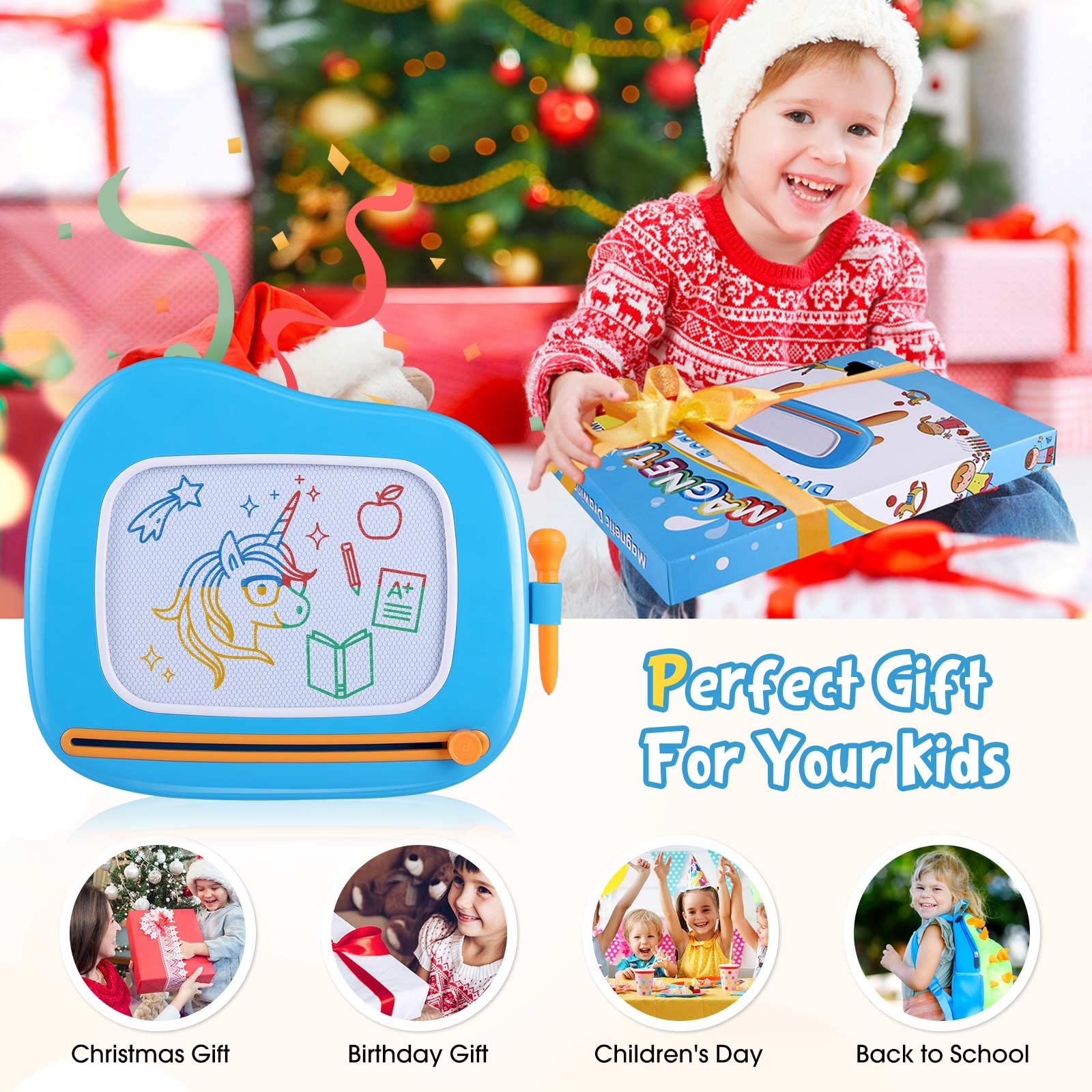Foto 6 pulgar | Tablero De Dibujo Magnético Smasiagon Para Niños De 1 A 2 Años, Azul - Venta Internacional.