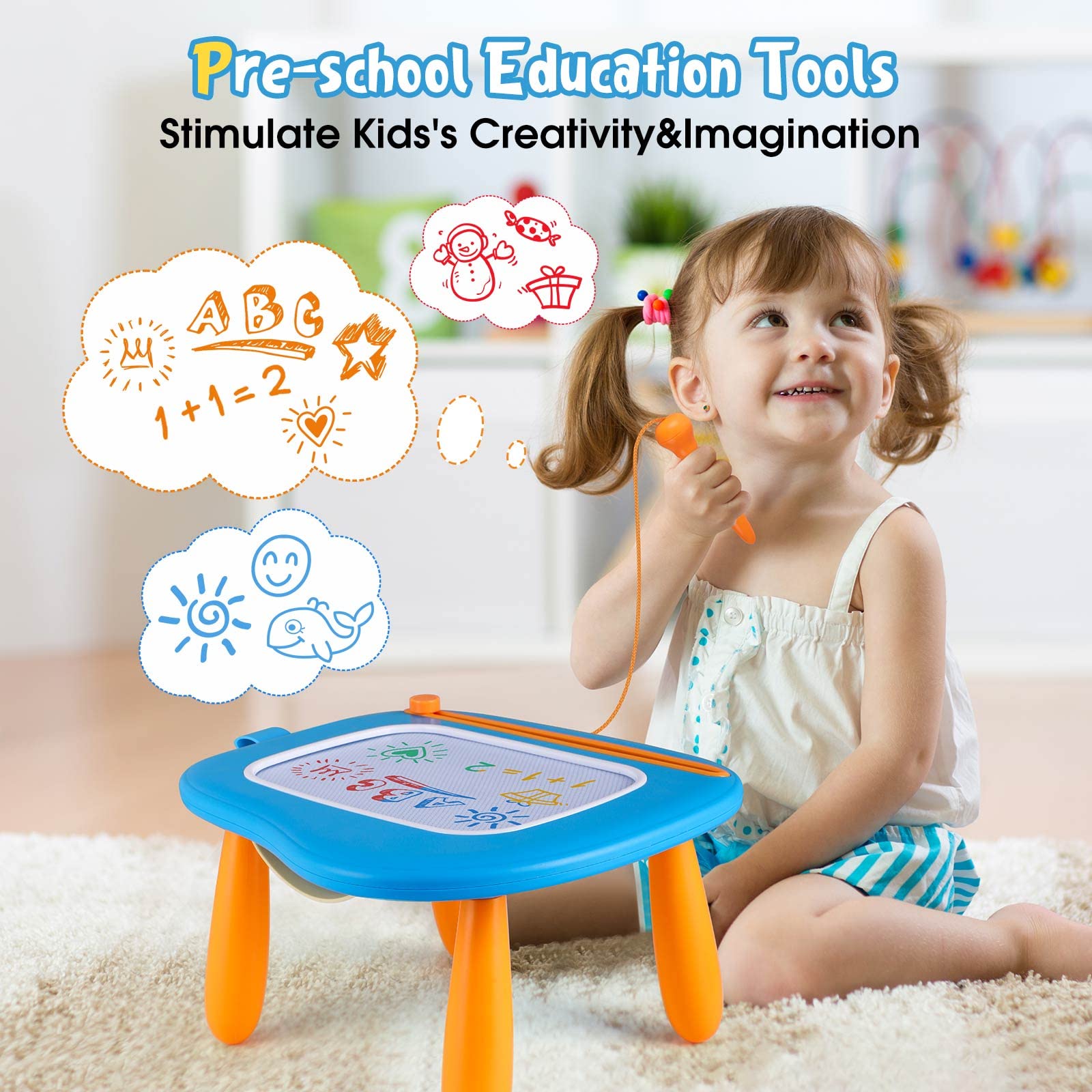 Foto 8 pulgar | Tablero De Dibujo Magnético Smasiagon Para Niños De 1 A 2 Años, Azul - Venta Internacional.