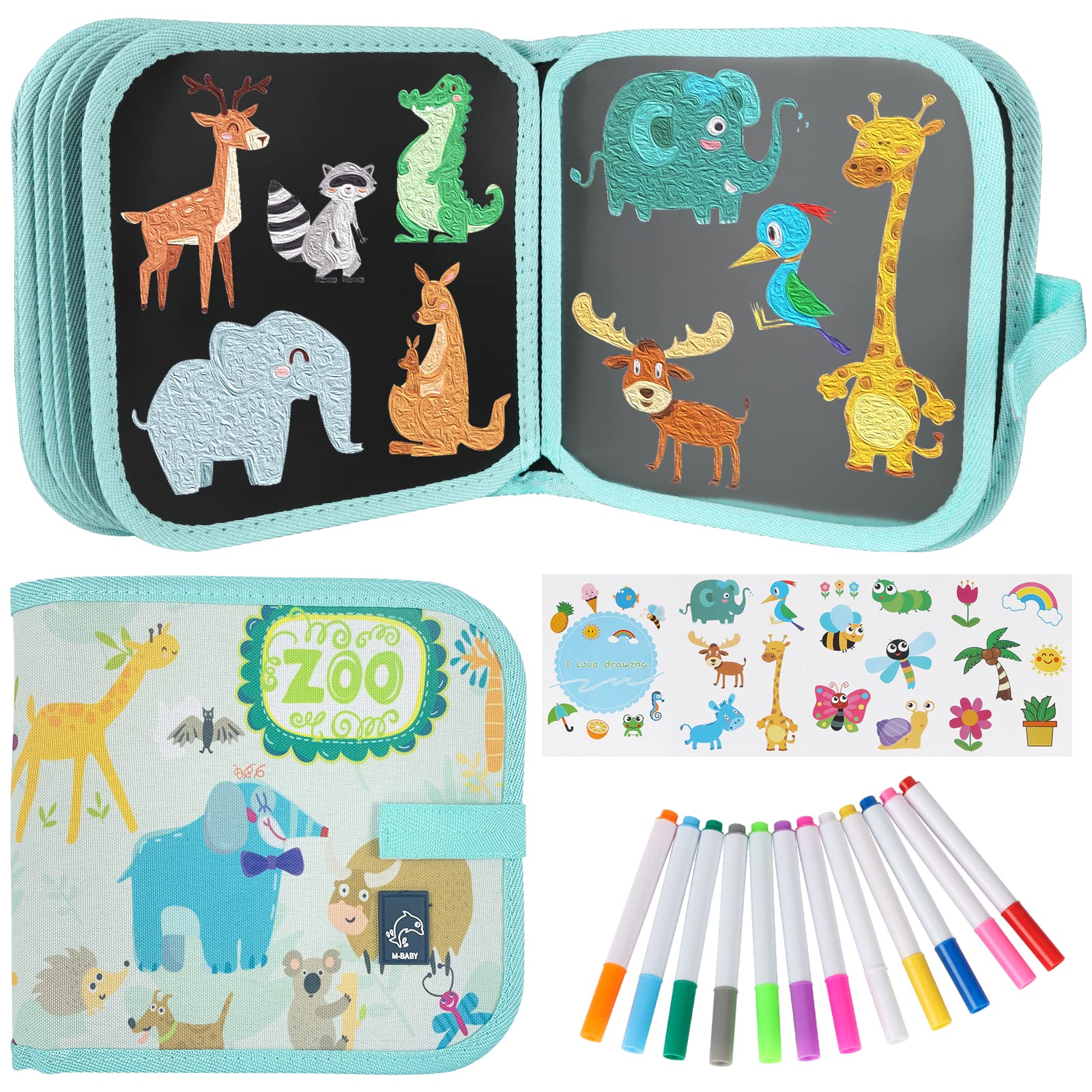 Juego De Dibujos Mágicos Qrytoi, Borrable, Con 12 Bolígrafos - Venta Internacional.