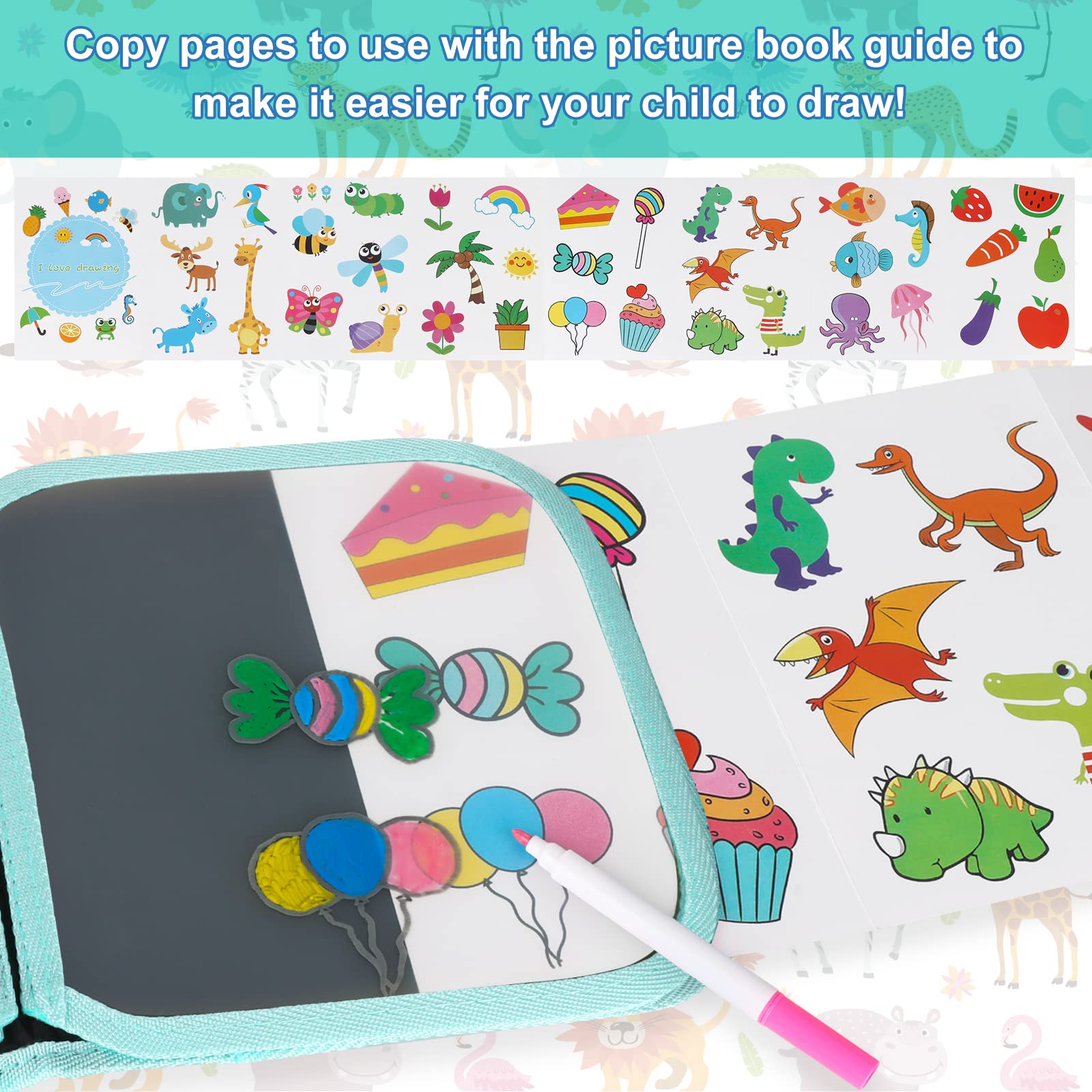 Foto 4 pulgar | Juego De Dibujos Mágicos Qrytoi, Borrable, Con 12 Bolígrafos - Venta Internacional.