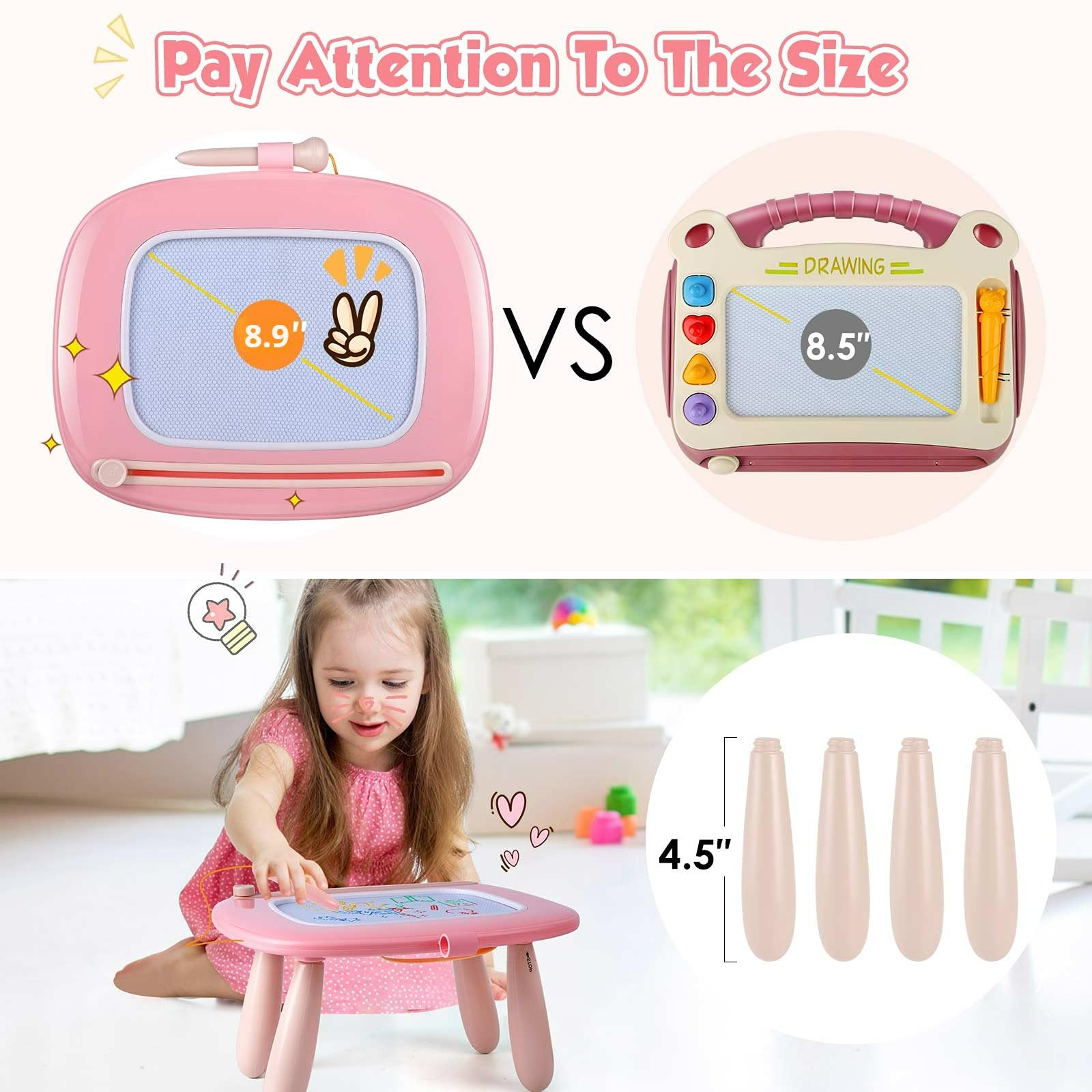 Foto 3 pulgar | Tablero De Dibujo Magnético Smasiagon Para Niñas De 1 A 3 Años - Venta Internacional.