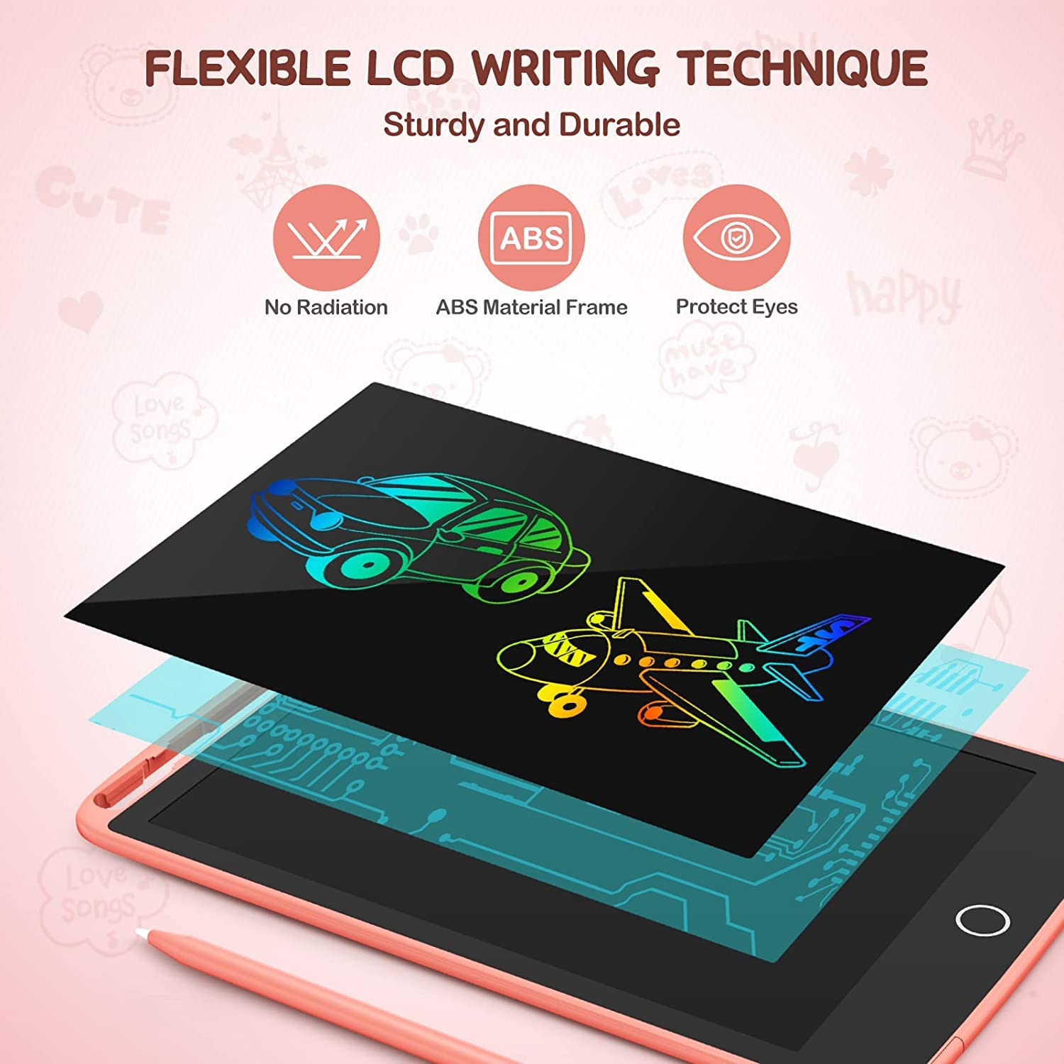 Foto 4 pulgar | Tableta De Escritura Lcd Tecjoe De 8.5 Pulgadas, Paquete De 2 Con Imanes Para Nevera - Venta Internacional.