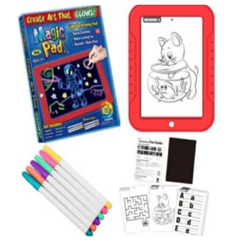 Foto 2 pulgar | Tablero De Dibujo Mágico Con Luz Led Para Niños Con 6 Rotuladores - Venta Internacional.