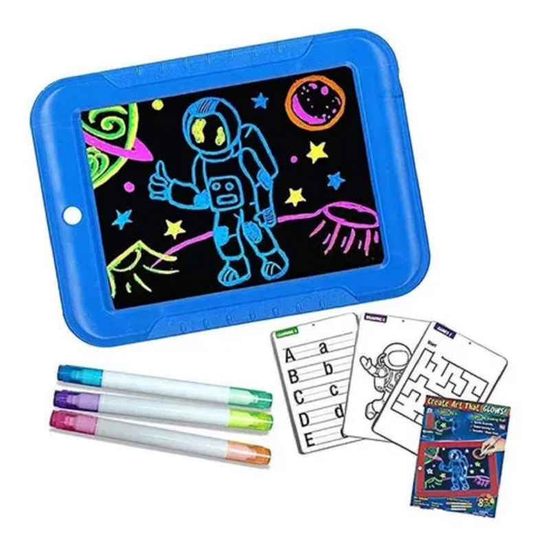 Foto 2 pulgar | Pizarra Mágica Led Con 3 Rotuladores Y Moldes Para Niños - Venta Internacional.