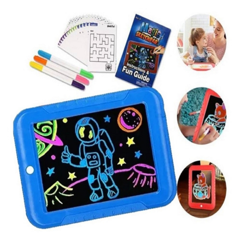 Foto 3 | Pizarra Mágica Led Con 3 Rotuladores Y Moldes Para Niños - Venta Internacional.
