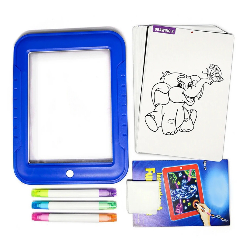 Foto 5 pulgar | Pizarra Mágica Led Con 3 Rotuladores Y Moldes Para Niños - Venta Internacional.