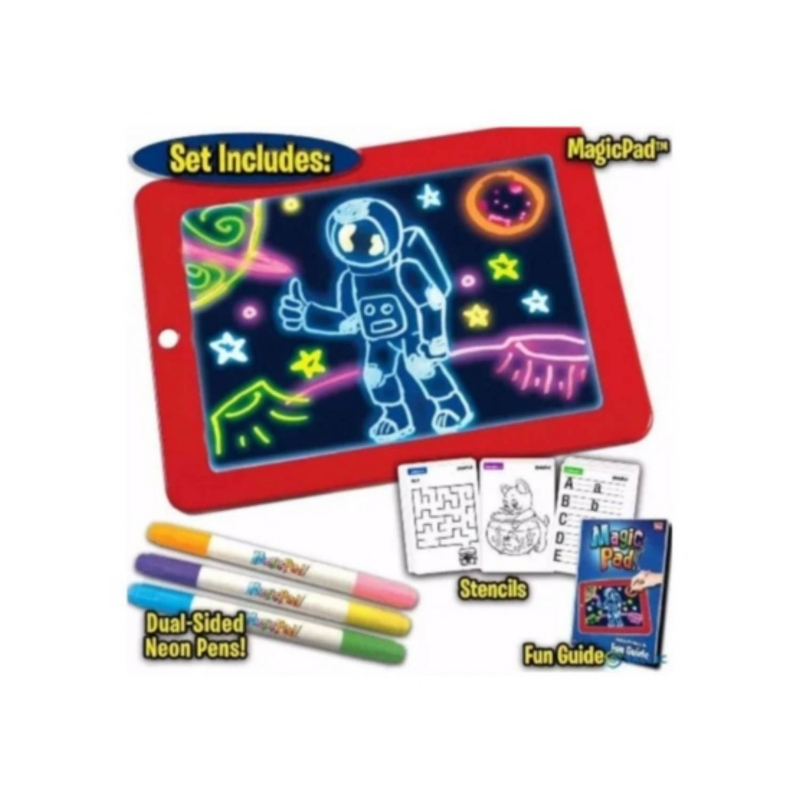 Foto 2 pulgar | Bloc De Dibujo Magic Slate Magica Led Para Niños Con Bolígrafos De Neón - Venta Internacional.