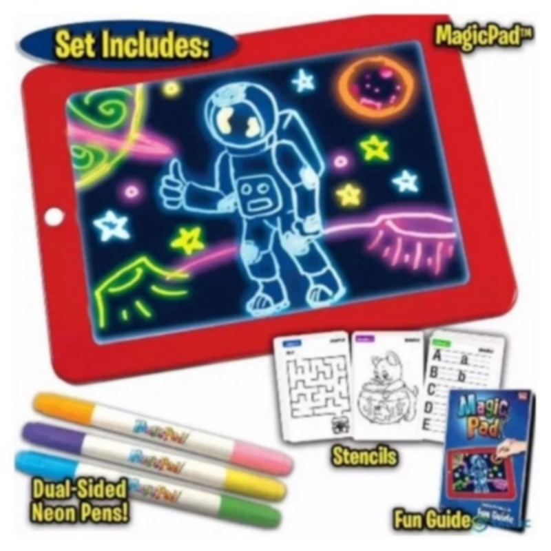 Foto 2 pulgar | Bloc De Dibujo Magic Slate Magica Led Para Niños Con Bolígrafos De Neón - Venta Internacional.