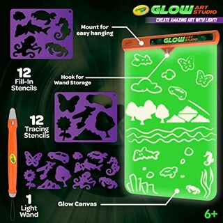 Foto 3 | Set De Arte Crayola Glow Art Studio Con Varita De Luz Y Lienzo Brillante - Venta Internacional.