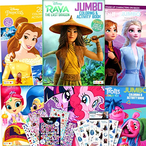 Foto 1 | Paquete De Libros Para Colorear Disney Junior Girls Con Pegatinas, 6 Unidades - Venta Internacional.