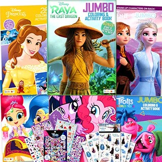 Foto 1 | Paquete De Libros Para Colorear Disney Junior Girls Con Pegatinas, 6 Unidades - Venta Internacional.