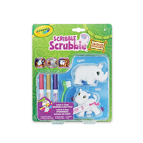 Toy Crayola Scribble Scrubbie Safari Animals Rhino Hipopótamo - Venta Internacional.