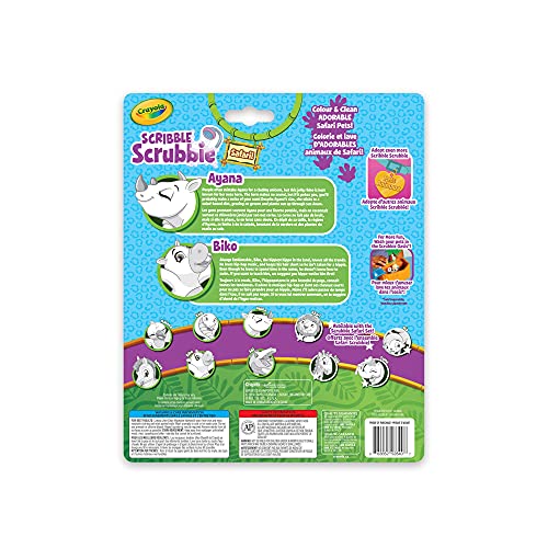Foto 3 pulgar | Toy Crayola Scribble Scrubbie Safari Animals Rhino Hipopótamo - Venta Internacional.
