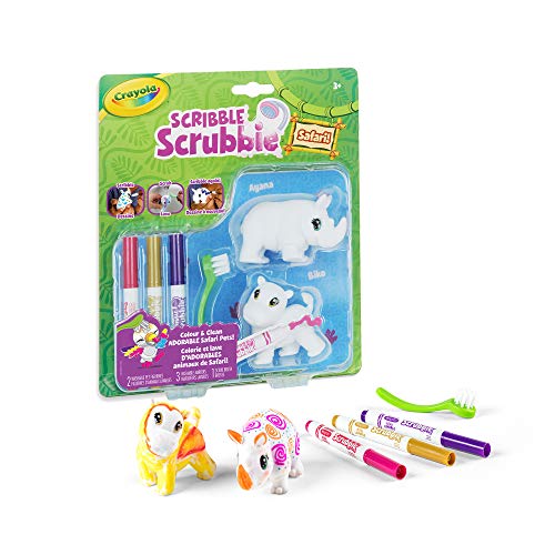 Foto 4 pulgar | Toy Crayola Scribble Scrubbie Safari Animals Rhino Hipopótamo - Venta Internacional.