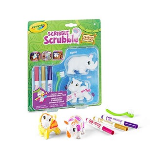 Foto 3 | Toy Crayola Scribble Scrubbie Safari Animals Rhino Hipopótamo - Venta Internacional.