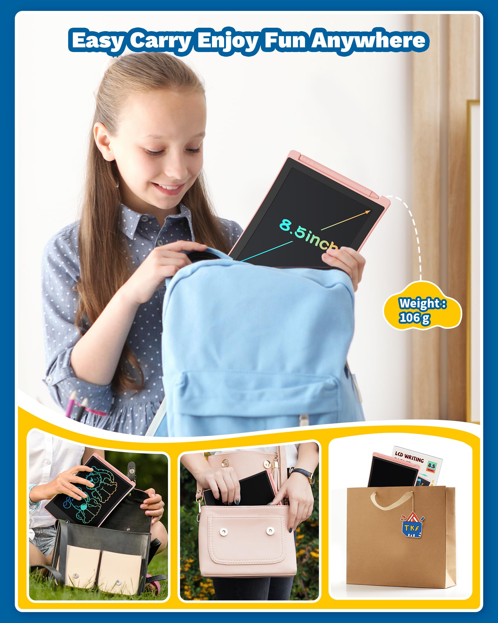 Foto 4 pulgar | Pizarra Borrable Lcd Tekfun para Garabatos y Escritura 2 Unidades - Venta Internacional