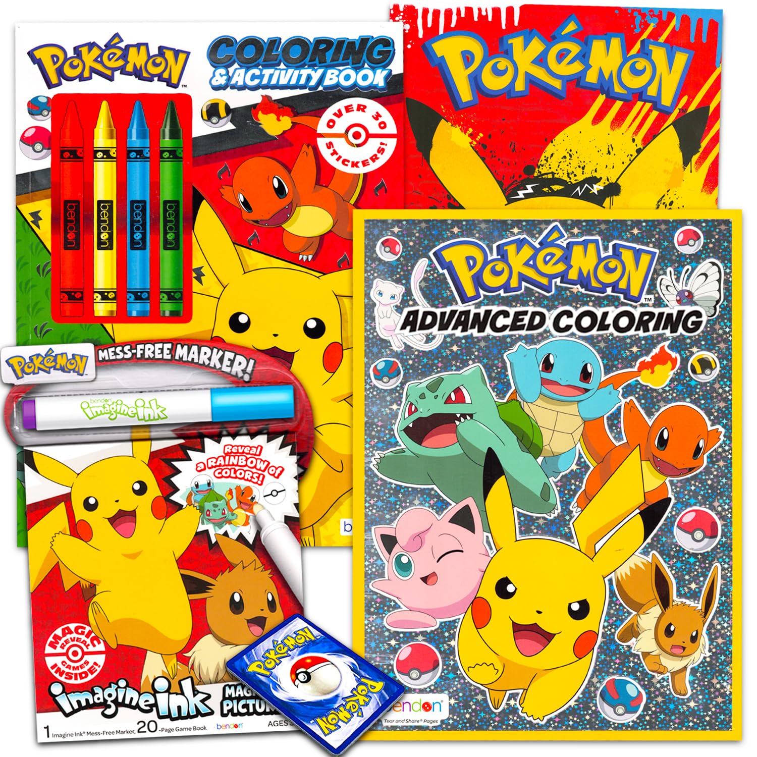 Foto 2 pulgar | Paquete de Libros para Colorear Pokémon Kids con Póster y Tarjetas - Venta Internacional