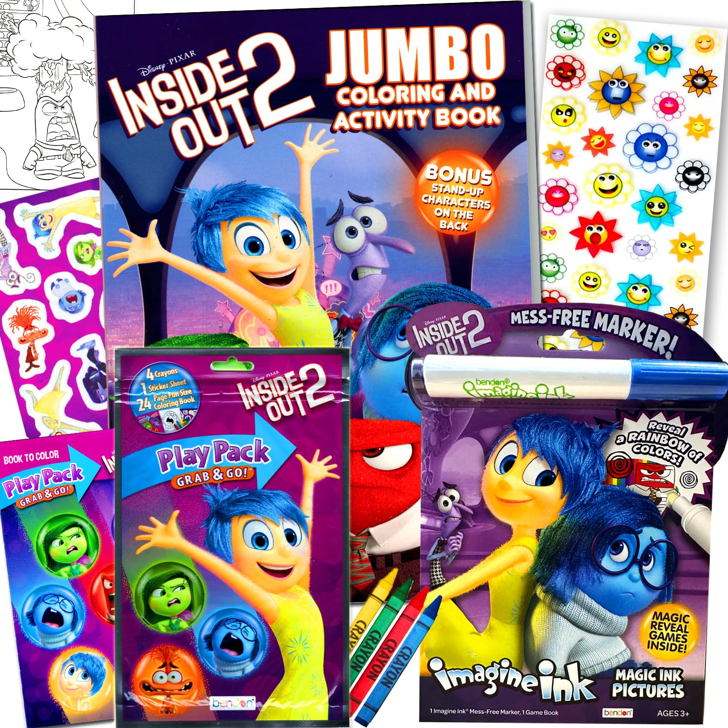 Paquete de Libros para Colorear y Actividades Disney Inside Out 2 - Venta Internacional