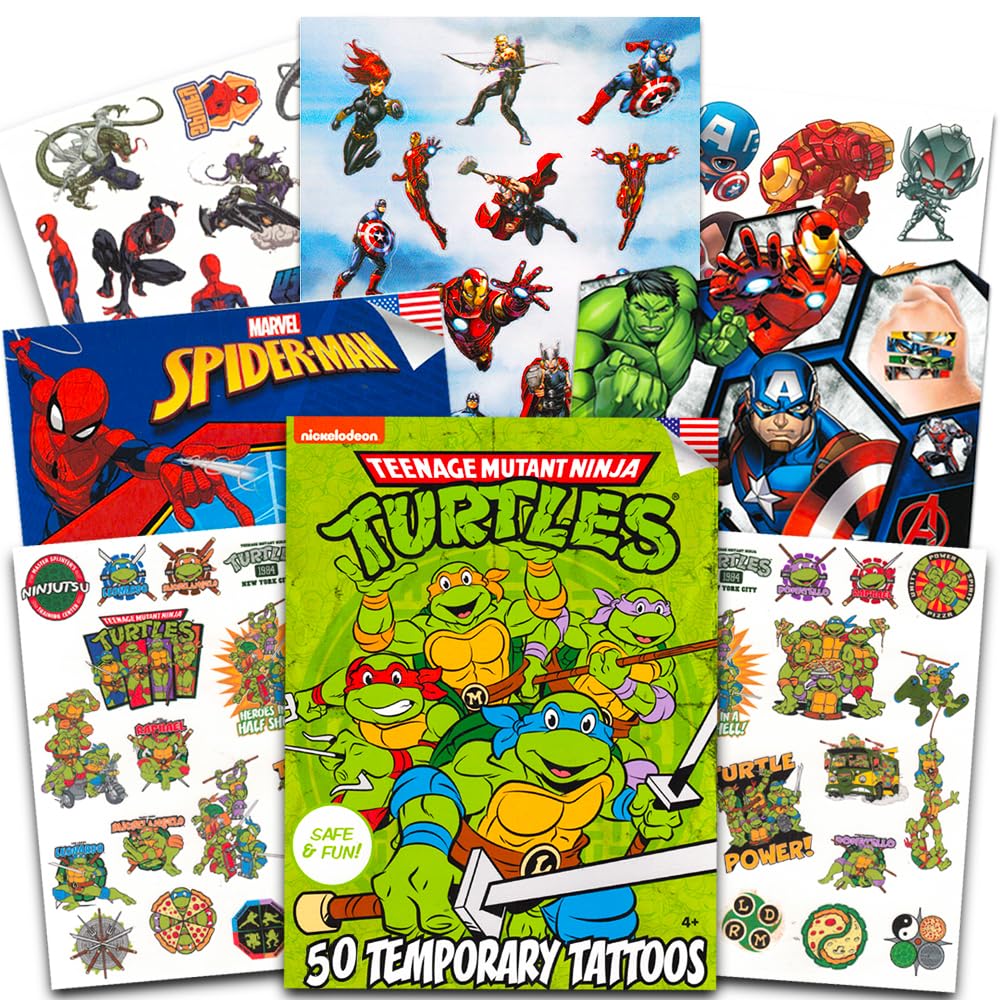 Foto 2 pulgar | Set Party Favors Con Tatuajes De Marvel Avengers Spiderman Tmnt - Venta Internacional.