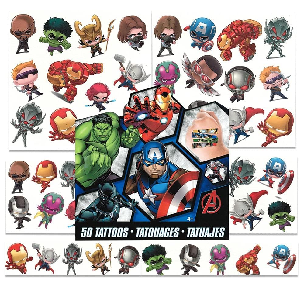 Foto 5 pulgar | Set Party Favors Con Tatuajes De Marvel Avengers Spiderman Tmnt - Venta Internacional.