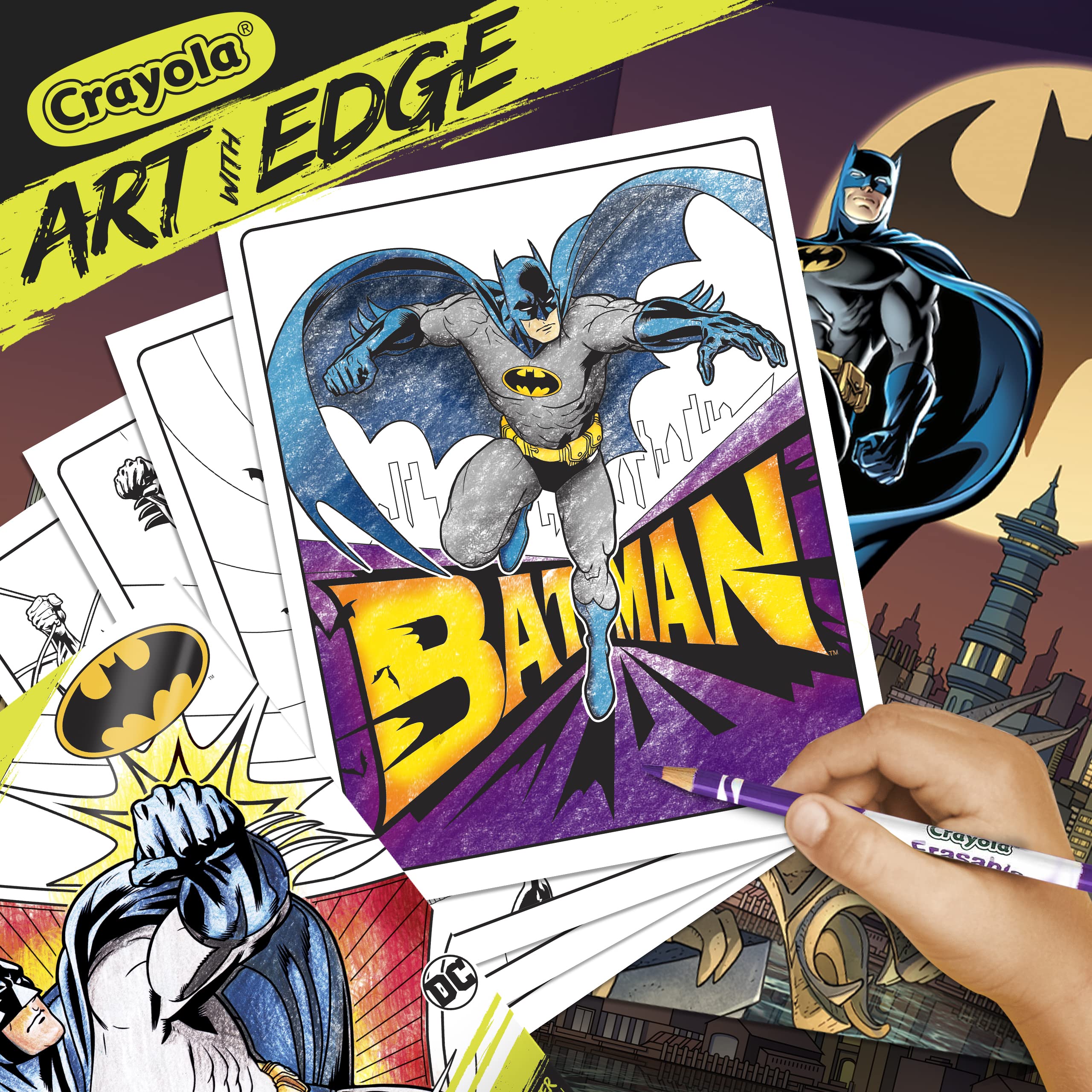 Foto 8 pulgar | Libro Para Colorear Crayola Art With Edge Batman Con Póster, 28 Págs. - Venta Internacional.