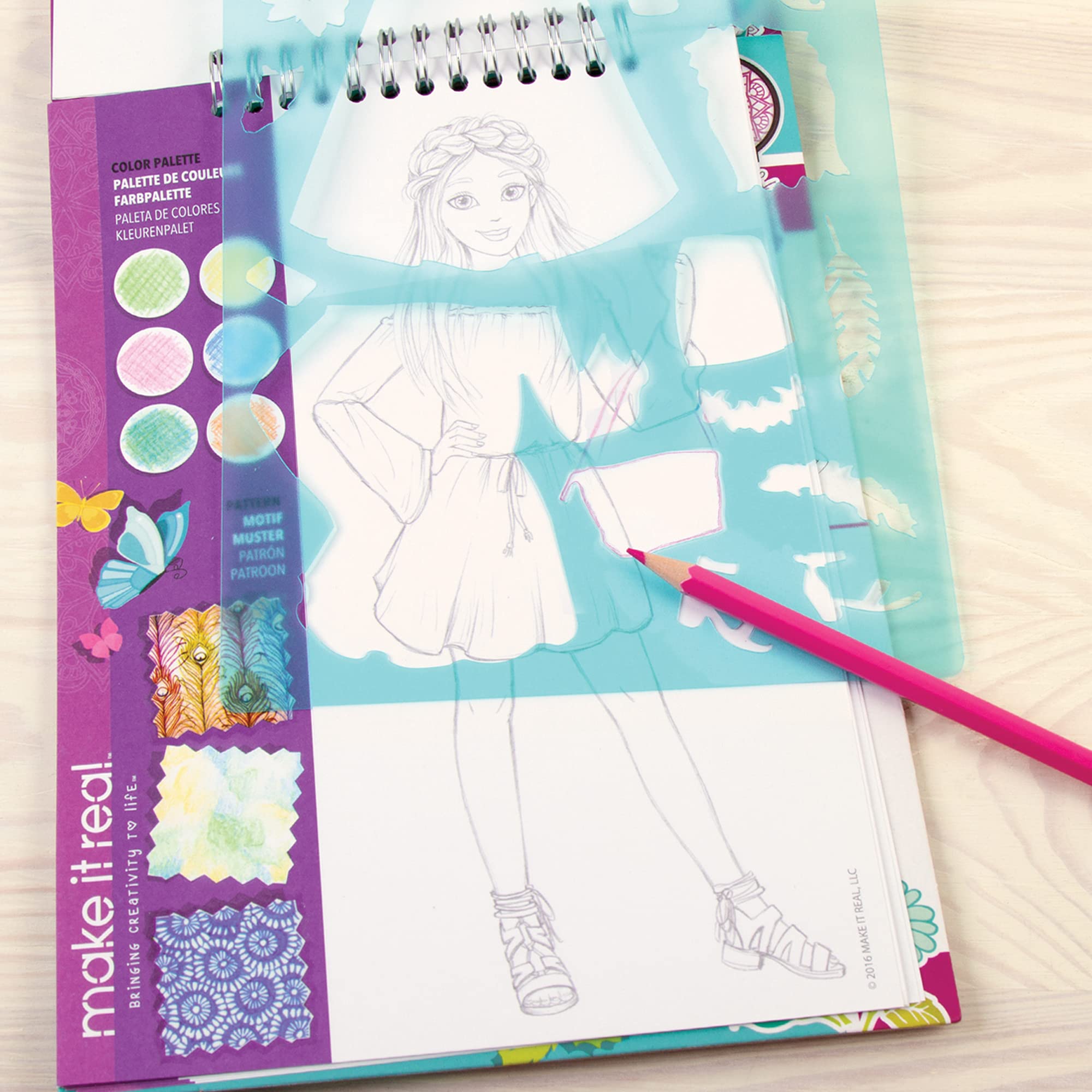 Foto 4 pulgar | Kit De Cuaderno De Bocetos De Diseño De Moda Make It Real Blooming Girls 6+ - Venta Internacional.