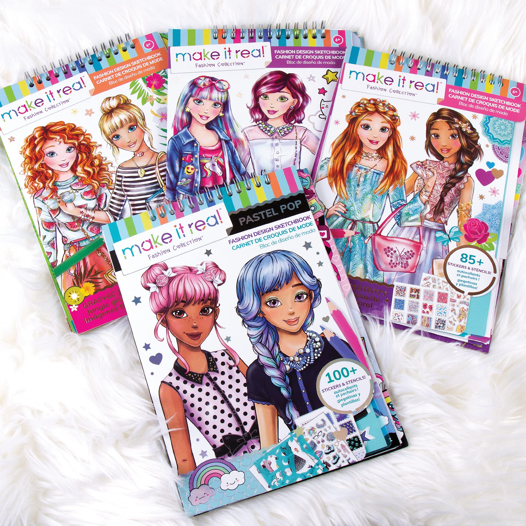Foto 5 pulgar | Kit De Cuaderno De Bocetos De Diseño De Moda Make It Real Blooming Girls 6+ - Venta Internacional.