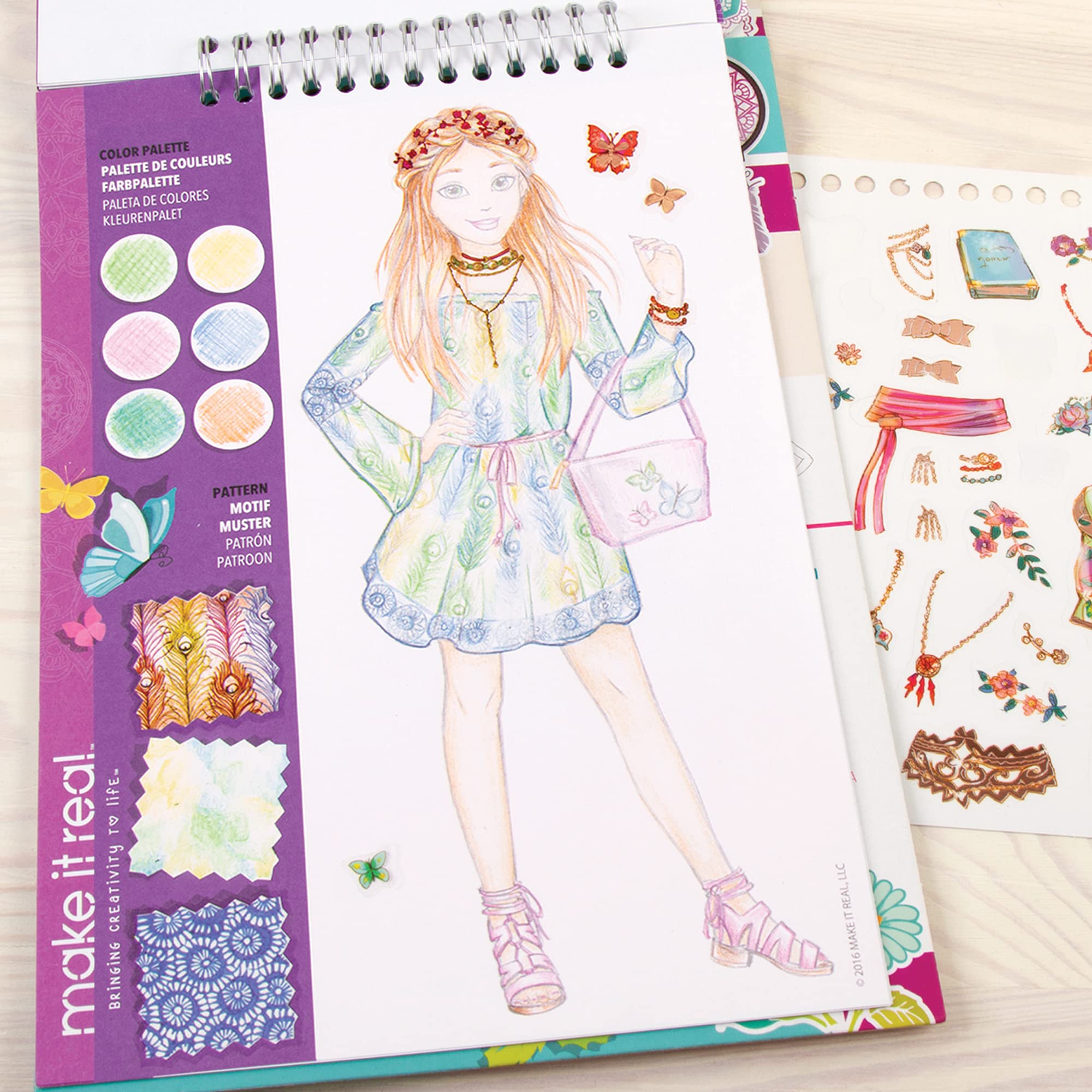 Foto 8 pulgar | Kit De Cuaderno De Bocetos De Diseño De Moda Make It Real Blooming Girls 6+ - Venta Internacional.