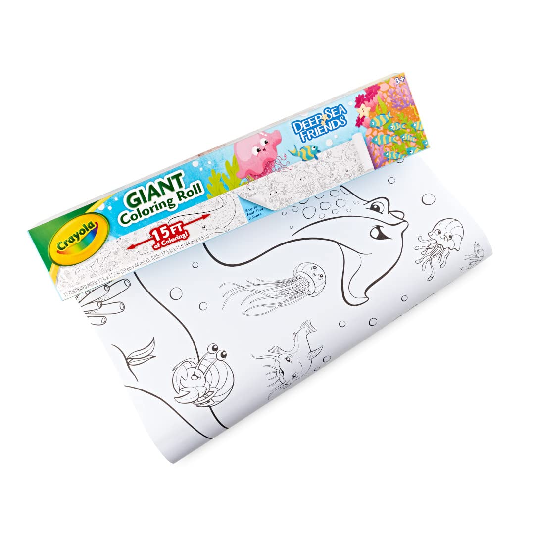 Rollo Para Colorear Crayola Giant Ocean Con 15 Páginas Perforadas - Venta Internacional.