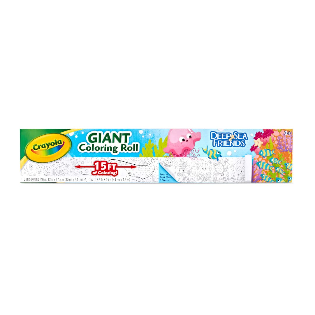 Foto 2 | Rollo Para Colorear Crayola Giant Ocean Con 15 Páginas Perforadas - Venta Internacional.