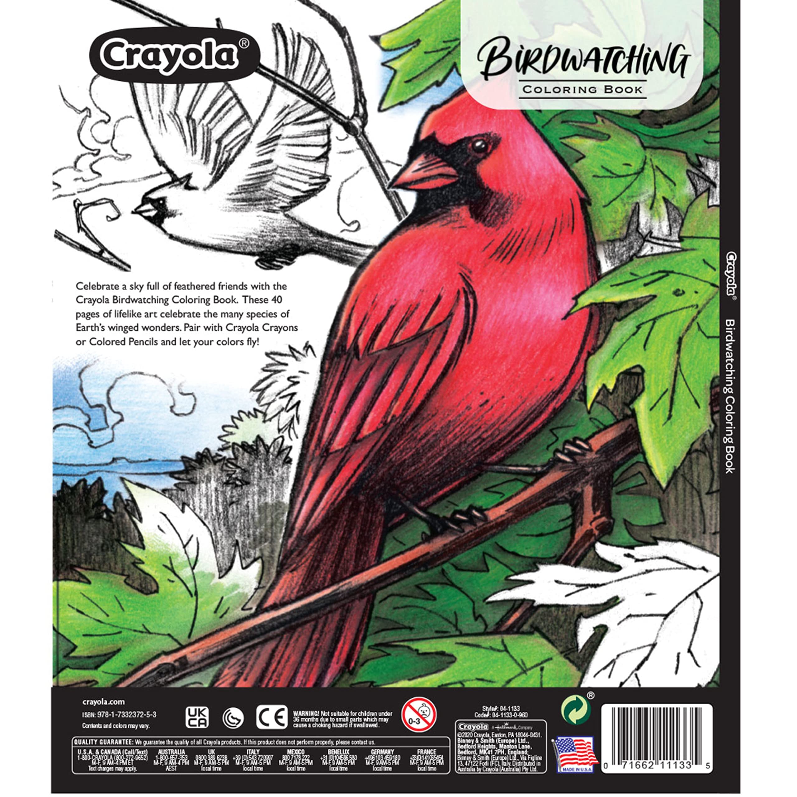 Foto 7 | Libro Para Colorear Crayola Bird, 40 Págs. Para Adultos, 21,6 X 25,4 Cm, Perforado - Venta Internacional.